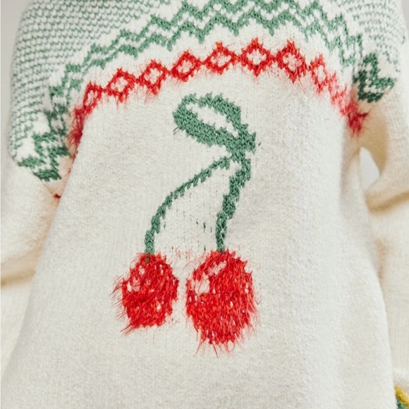 Free People Cherry Heart Sweater Dress - Picture 1 of 3
